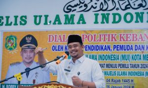 Walikota Medan Bobby Nasution saat memberikan sambutan. BP/erwan