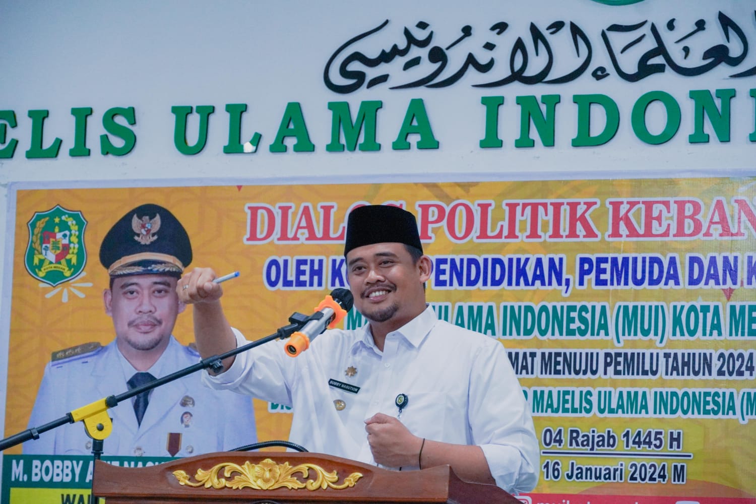 Walikota Medan Bobby Nasution saat memberikan sambutan. BP/erwan