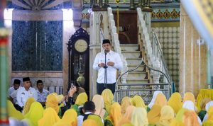 Wali Kota Medan Bobby Nasution saat menyampaikan sambutan dan arahan. BP/erwan