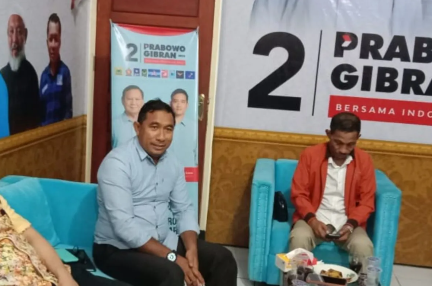 Sekretaris TKD Prabowo-Gibran Maluku Utara, Saiful Ahmad, Kamis (18/1/2024). (ANTARA/Abdul Fatah)