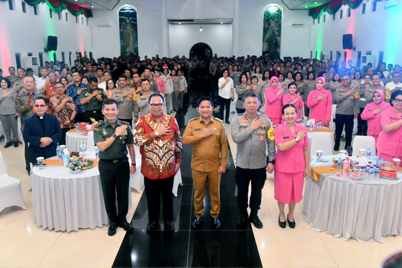 Polda Sumut menggelar natal bersama.(Istimewa).