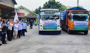 Pemprov DKI Jakarta melepas pengiriman 15 juta kilogram beras ke ritel-ritel modern di Jabodetabek di Pasar Induk Beras Cipinang, Pulogadung, Jakarta Timur, Rabu (21/2/2024). (Dok. Istimewa)