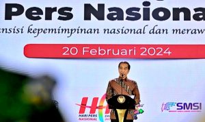 Presiden Jokowi menghadiri puncak peringatan Hari Pers Nasional Tahun 2024. (Dok. Istimewa)