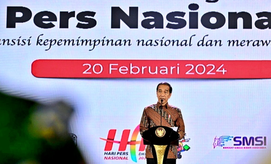 Presiden Jokowi menghadiri puncak peringatan Hari Pers Nasional Tahun 2024. (Dok. Istimewa)