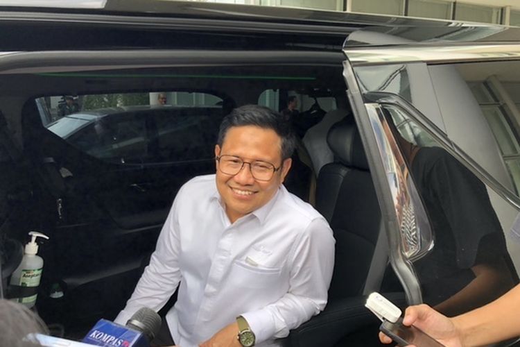 Cawapres nomor urut 1 Muhaimin Iskandar di Wisma Nusantara, Jakarta, Jumat (23/2/2024). (KOMPAS.com/ Tatang Guritno)