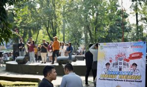 Berbagai komunitas anak Medan ambil bagian dalam acara Kreatif Anak Medan di Taman A. Yani Medan, Minggu (4/2/2024) pagi. BP/erwan