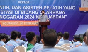 Wali Kota Medan Bobby Nasution saat memberikan sambutannya. BP/erwan