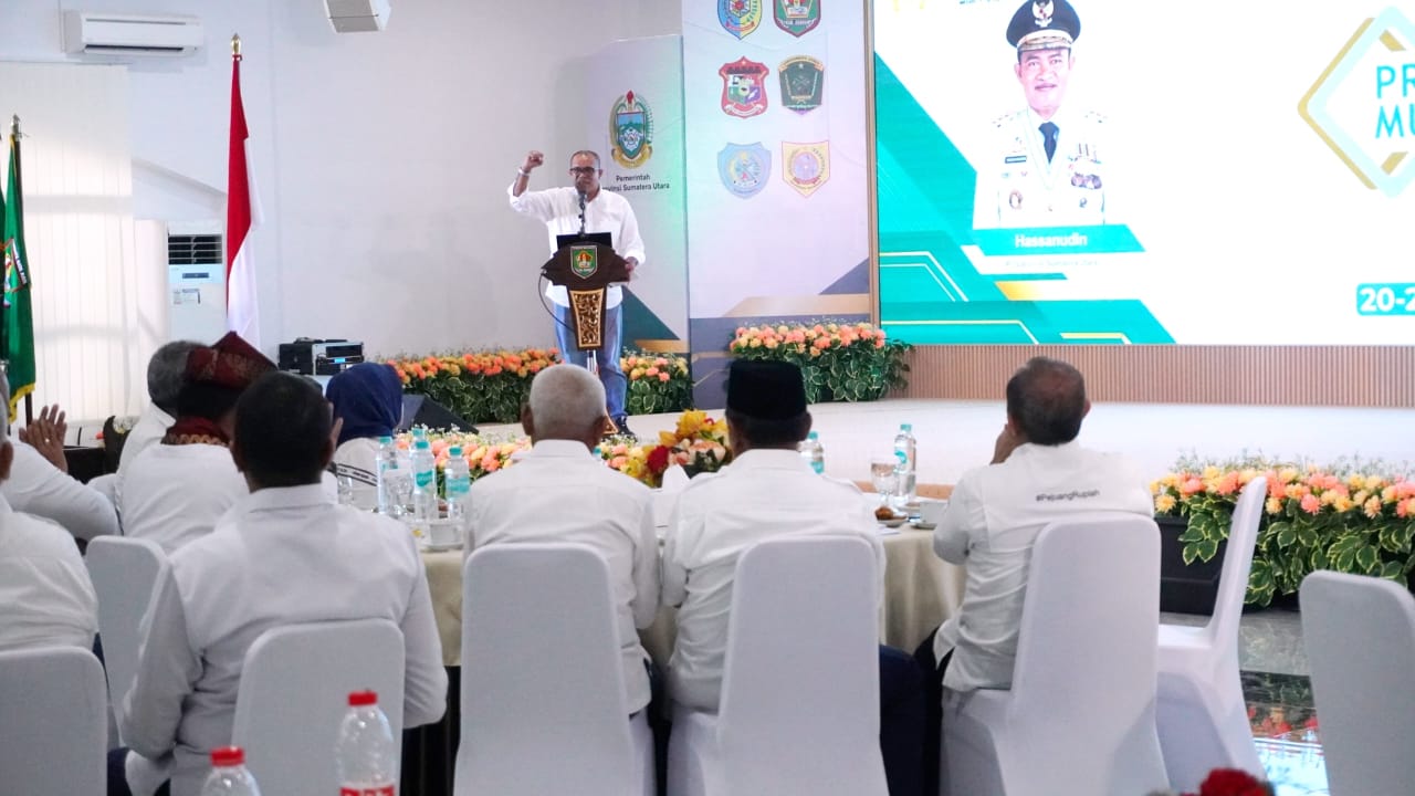 PJ Bupati Langkat H. M. Faisal Hasrimy, AP., M.AP Hadiri Musrembang RKPD Provinsi Sumatera Utara tahun 2025 Zona Pantai Timur di Aula Melati, Kantor Bupati Asahan. Foto: BP/Ist.