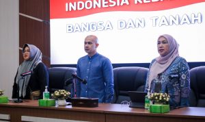 Sekretaris Kominfo Medan M Agha Novrian saat acara FGD di Balai Kota Medan. BP/erwan