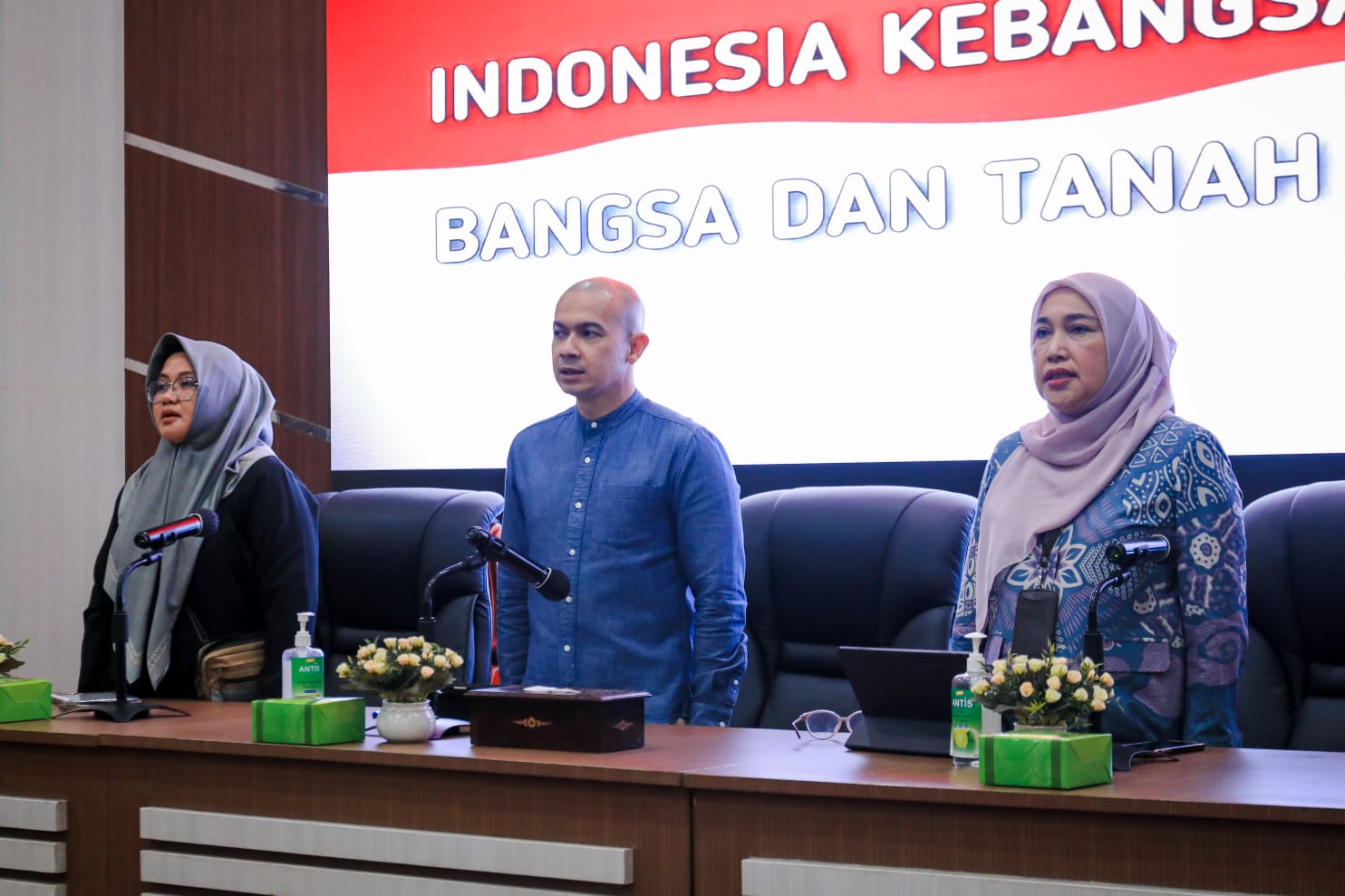 Sekretaris Kominfo Medan M Agha Novrian saat acara FGD di Balai Kota Medan. BP/erwan