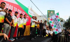 Pj Gubsu Hasanuddin melepaskan kegagalan Road To Pon di Medan.(istimewa)