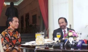 Presiden Joko Widodo (kiri) dan Ketua Umum Partai Nasdem Surya Paloh (kanan) ketika menggelar pertemuan di Istana Merdeka, Jakarta, Selasa (22/11/2016). (Dok. Istimewa)