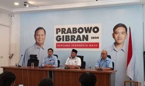 TKN Prabowo-Gibran konfirmasi pers persiapan kampanye akbar GBK 10 Februari, Kamis (8/2).  (Dok. Kumparan/Hedi)
