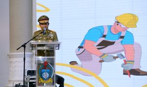 Pj Gubernur Sumut Hassanudin memberikan kata sambutan.(Istimewa)