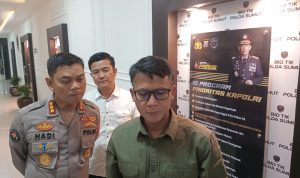 Direktur Reserse Kriminal Umum Kombes Pol Sumaryono didampingi Kabid Humas Kombes Pol Hadi Wahyudi.(Istimewa)