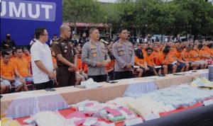 Kapolda Sumut memaparkan pengungkapan kasus narkotika.(Istimewa)