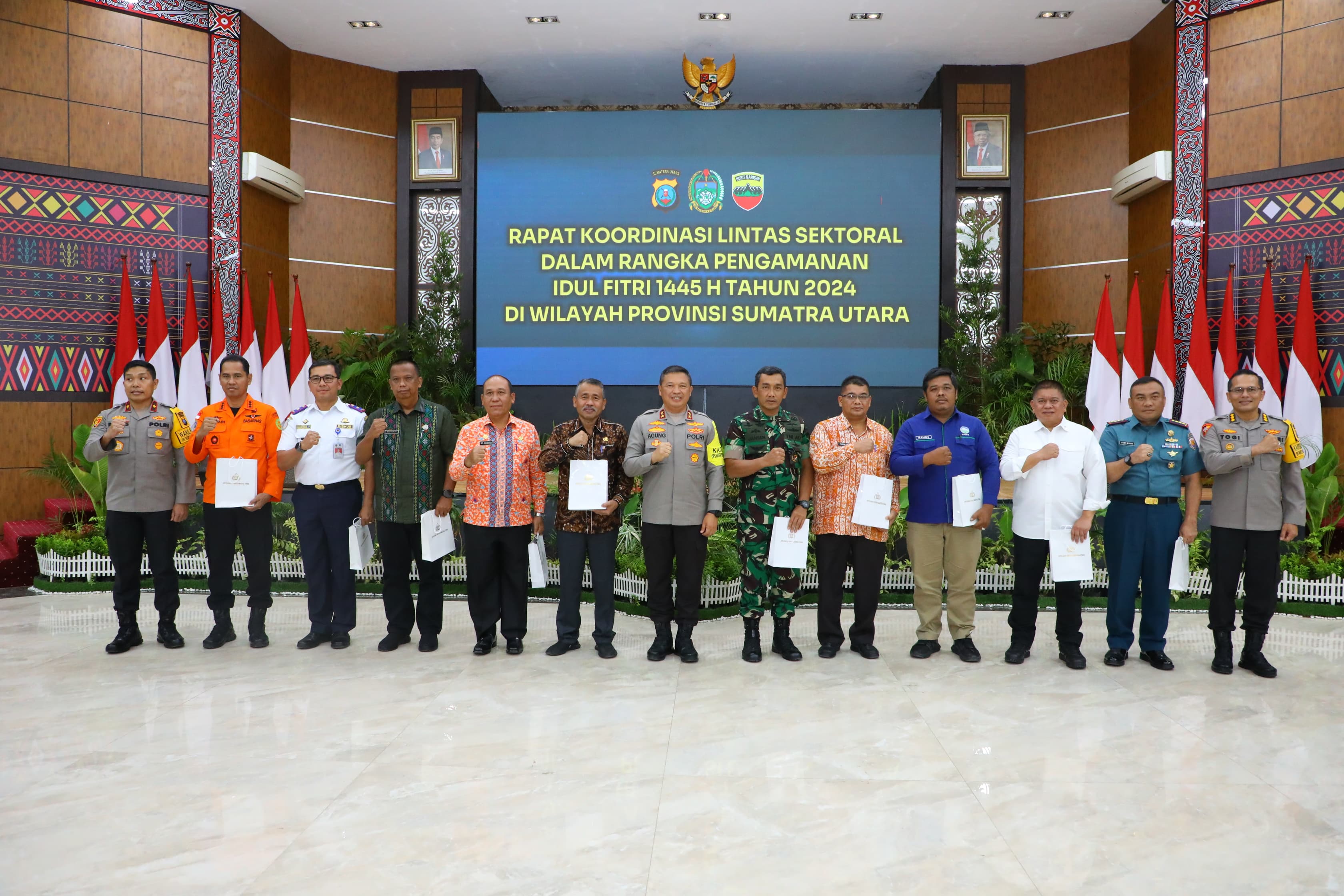 Polda Sumut bersama dengan steakholder lintas sektoral usai rapat kordinasi.(Istimewa)