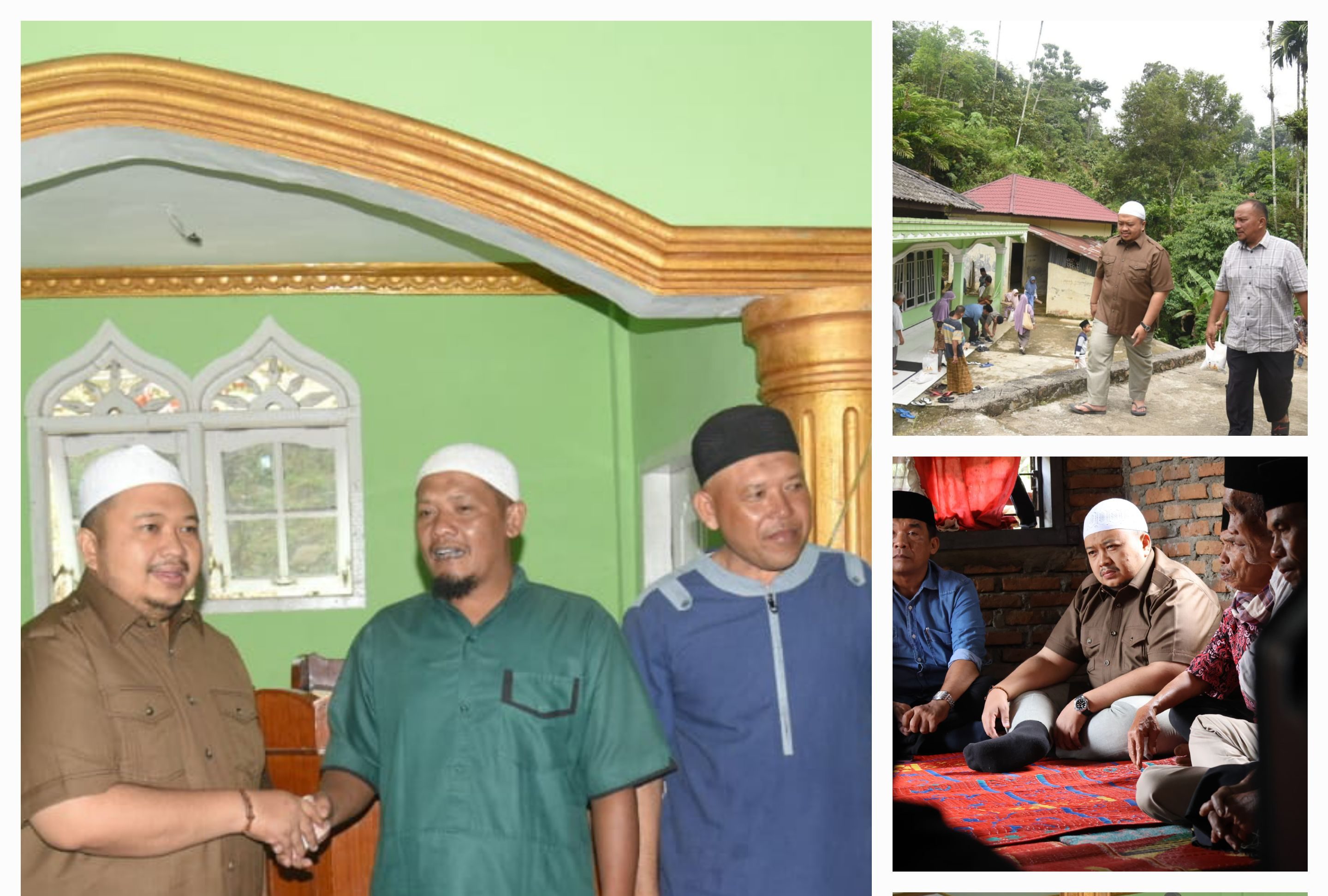 Bupati Tapsel Dolly Pasaribu saat menyerahkan bantuan dan Zakat Mal di beberapa Masjid di Kecamatan Sipirok, Selasa (8/4-24). Foto : BP/Ist