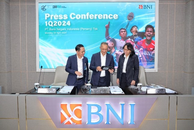 BNI Meraih Laba Bersih Rp5,33 Triliun pada Kuartal Pertama 2024, Pertumbuhan Tumbuh 2% YoY