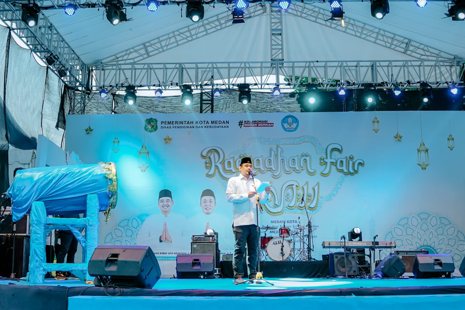 Wali Kota Medan Bobby Nasution saat menyampaikan sambutan. BP/erwan