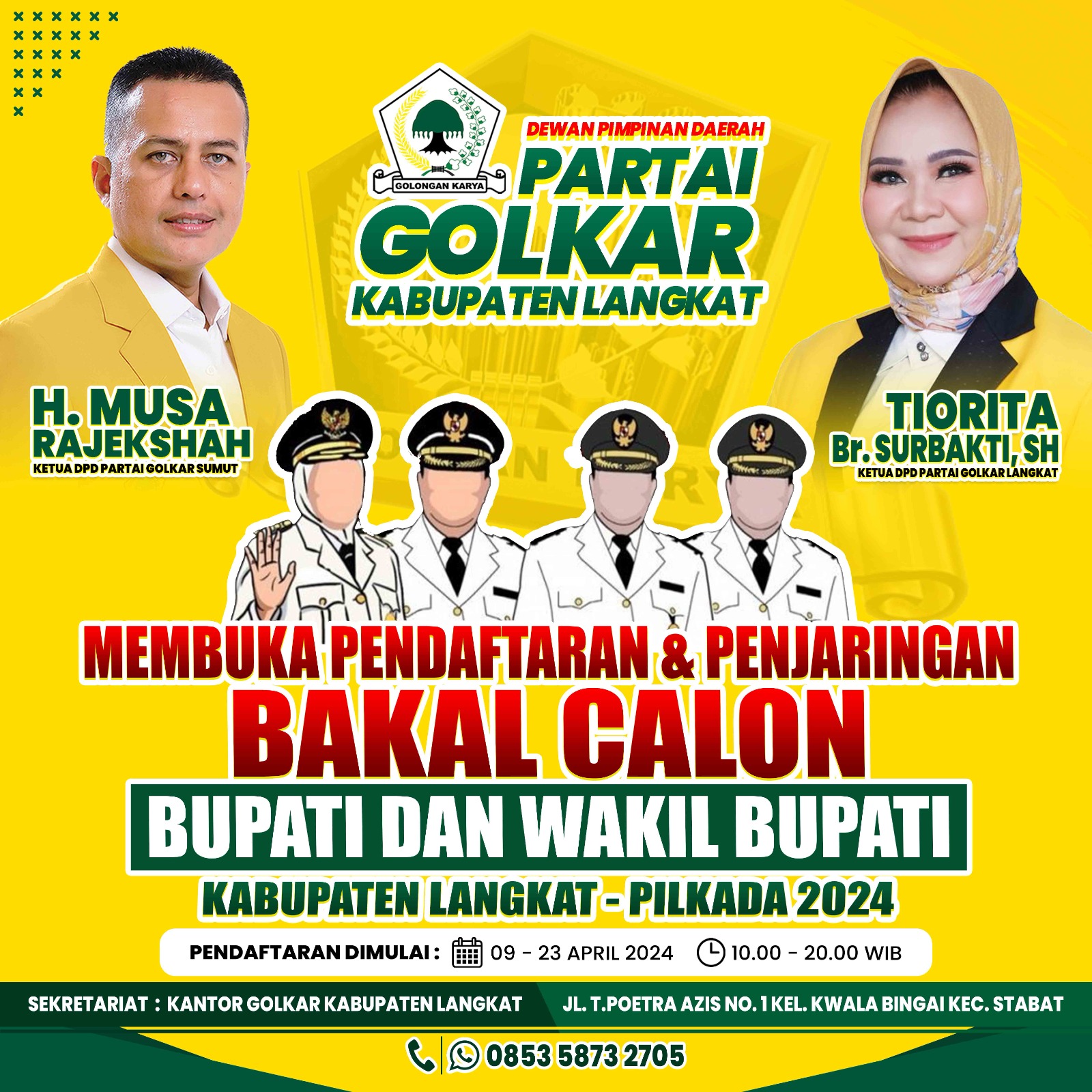 DPD Golkar Membuka Penjaringan Pendaftaran Calon Bupati dan Wakil Bupati Periode 2024-2029. Foto : Ist.