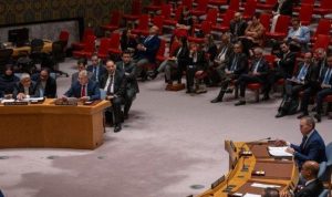Pertemuan darurat di Dewan Keamanan PBB pada bulan April 14 Agustus 2024 di Markas Besar PBB di New York City. (AFP)
