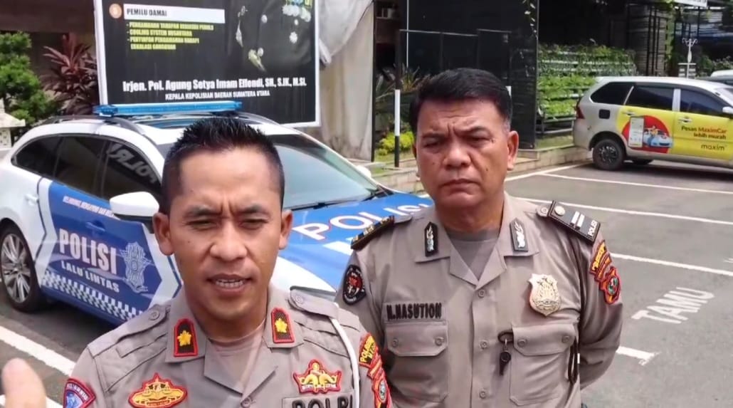 Kasatlantas Polrestabes Medan, Kompol Andika ketika memberikan keterangan kepada sejumlah awak media.(Istimewa)