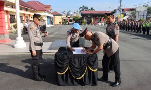 Kapolresta Deli Serdang memimpin kegiatan Sertijab.(Istimewa)
