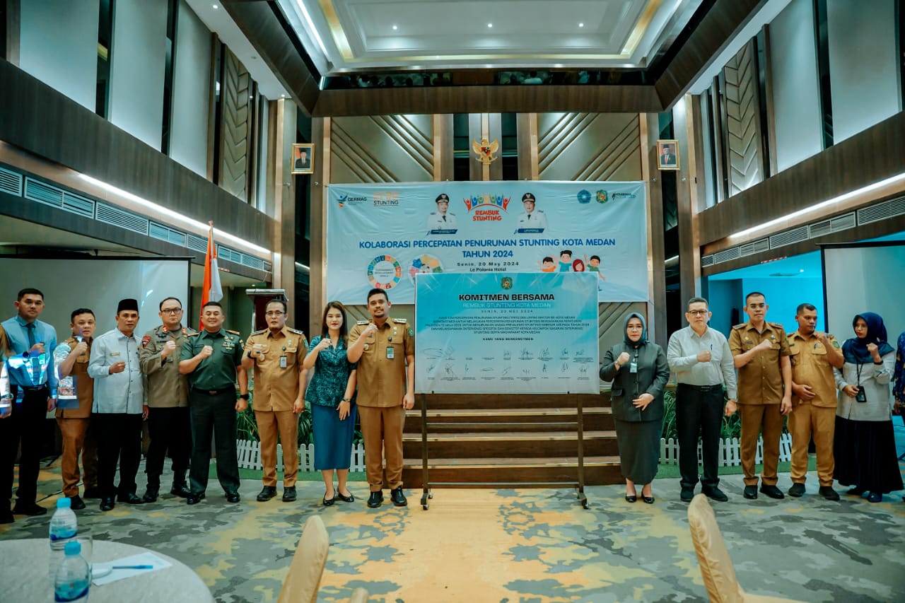 Wali Kota Medan Bobby Nasution saat acara Rembuk Stunting Tingkat Kota Medan. BP/erwan