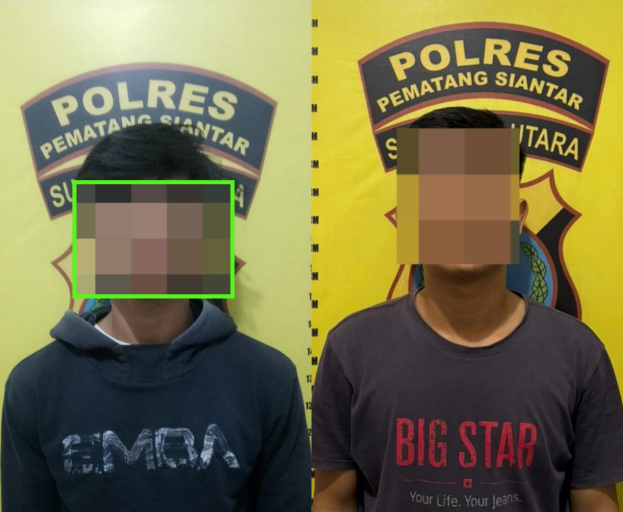 Kedua pelaku yang diamankan petugas kepolisian.(Istimewa).