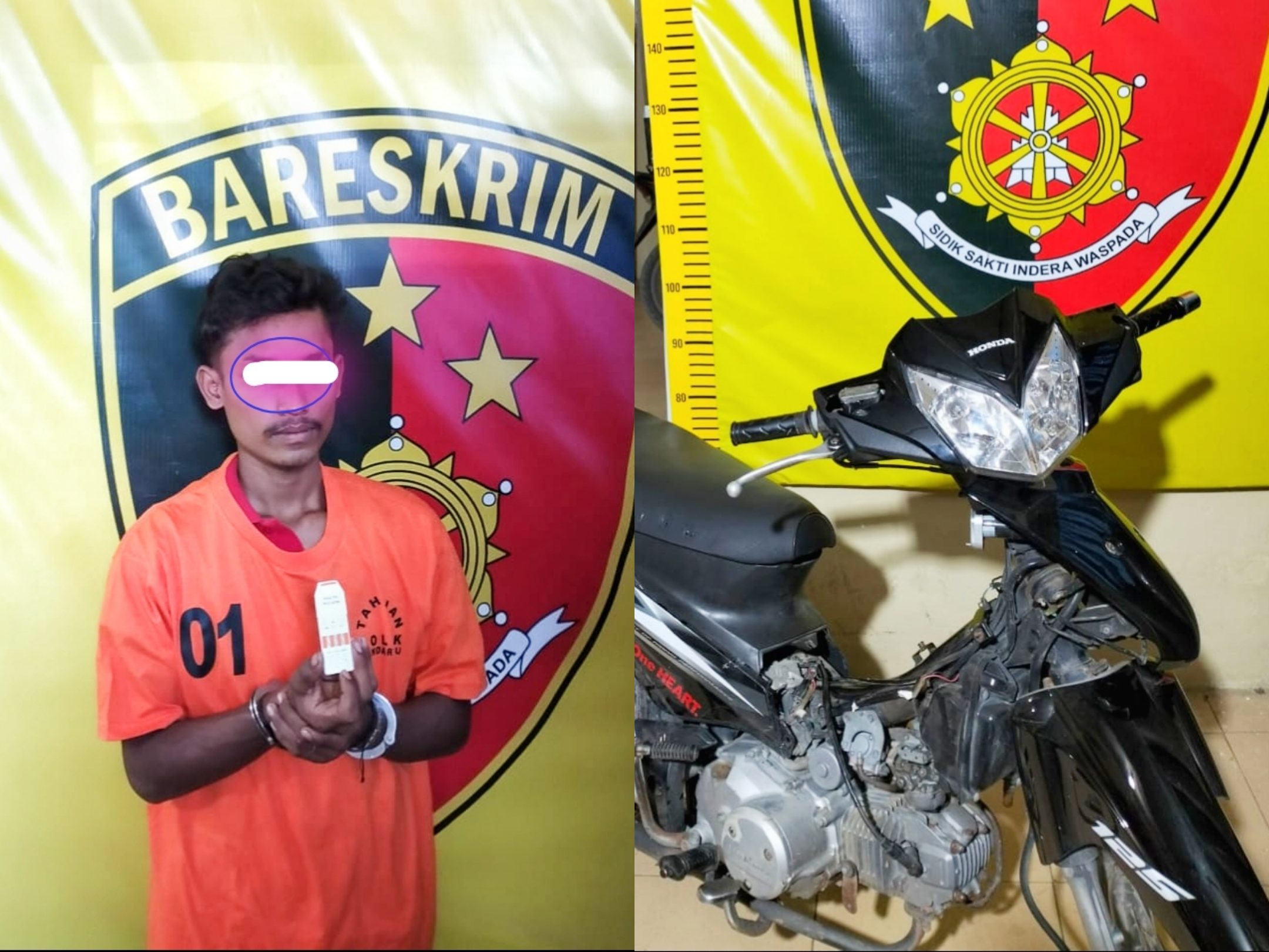 pelaku dan barang bukti yang diamankan kepolisian.(Istimewa)