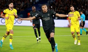 Kylian Mbappe cetak gol saat laga PSG vs Dortmund di Liga Champions 2023-24