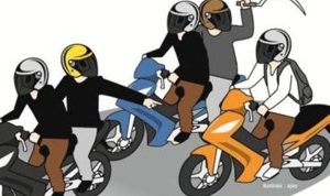 Ilustrasi begal motor