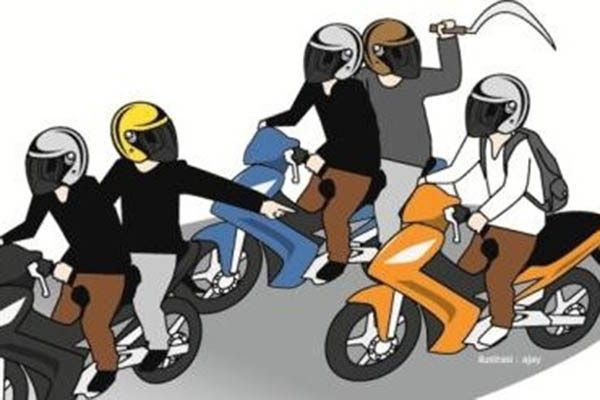 Ilustrasi begal motor