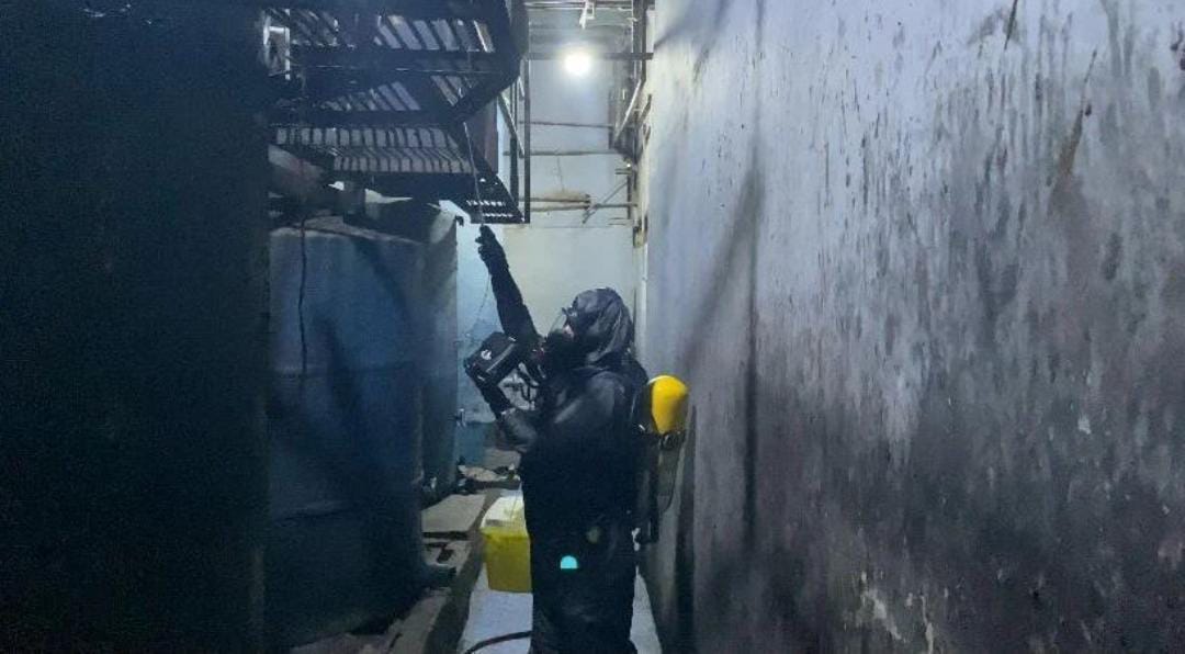 Tim dari KBR Detasemen Gegana Satbrimob Polda Sumut saat turun ke PT Central Proteina Prima. Foto: Dok. Polda Sumut