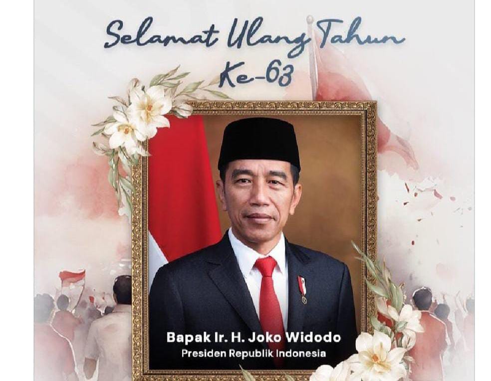 Foto Desain ucapan ultah Kominfo kepada presiden Jokowi
