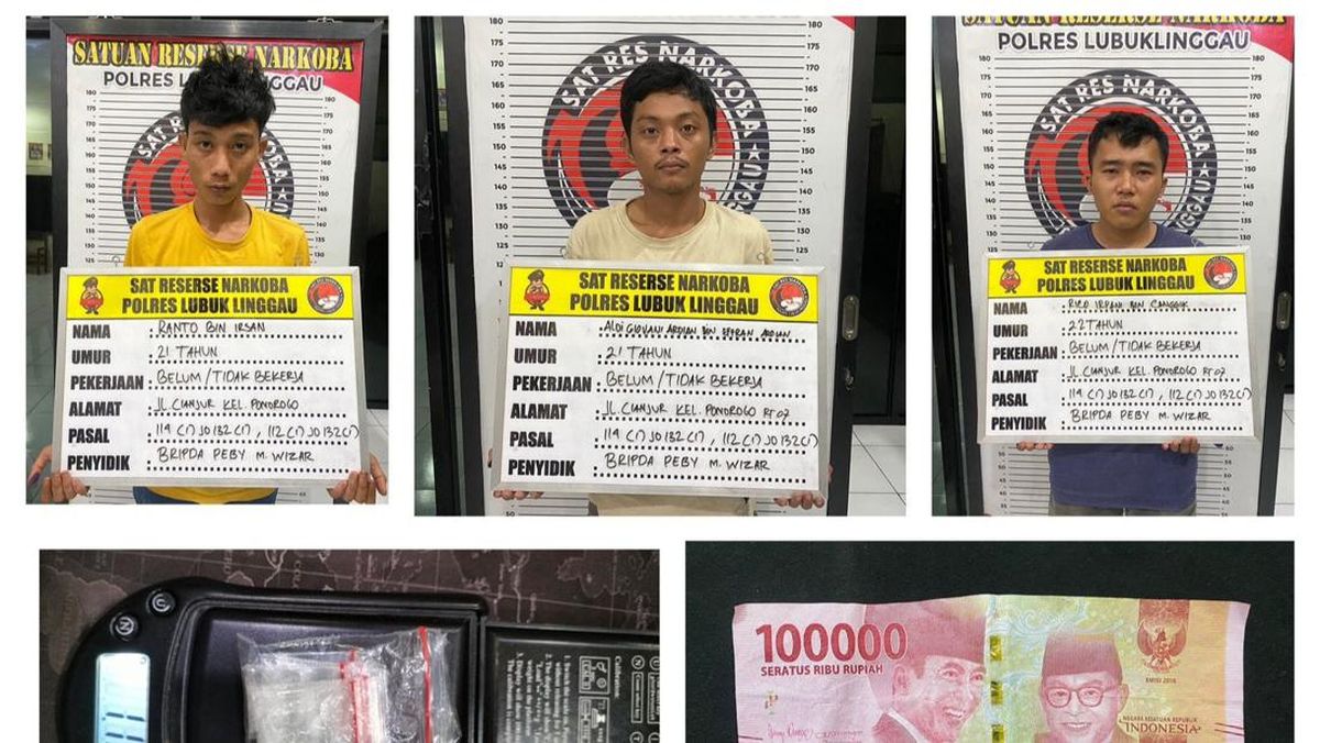 3 Pemuda Lubuklinggau Dirungkus Polisi karena Pengedaran Sabu