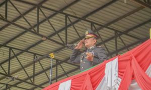 Kapolres Padangsidimpuan AKBP Dudung Setyawan SH, SIK, MH saat Irup upacara peringatan Hari Lahir Pancasila Pemko Padangsidimpuan, Sabtu (1/6-24). Foto : BP/Ist