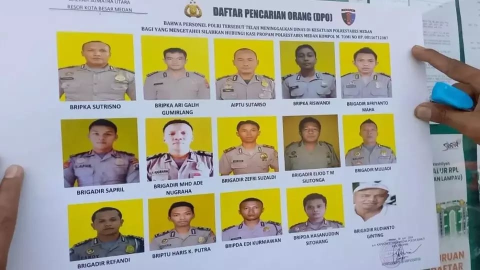 Selebaran DPO anggota Polrestabes Medan yang beredar.(Istimewa)