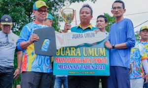 Kecamatan Medan Deli juara Porkot ke-XIV tahun 2024. BP/erwan