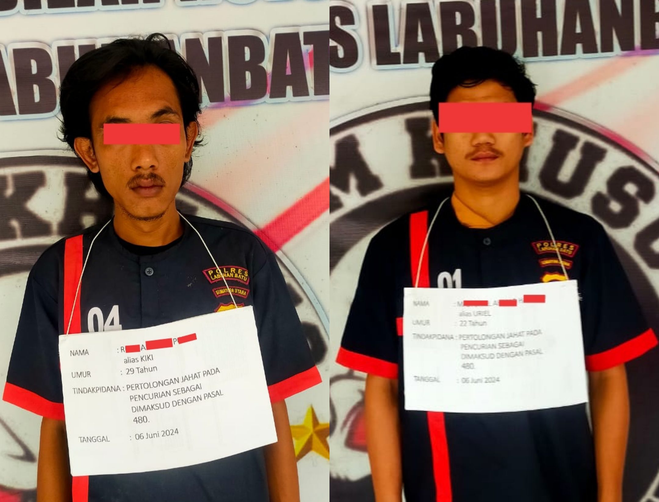 Kedua pelaku yang diamankan petugas kepolisian.(Istimewa).