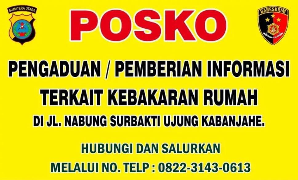 Polda Sumatera Utara (Sumut) mengambil langkah tegas dengan mendirikan posko pengaduan untuk mengungkap misteri kebakaran di Kabanjahe, Karo.