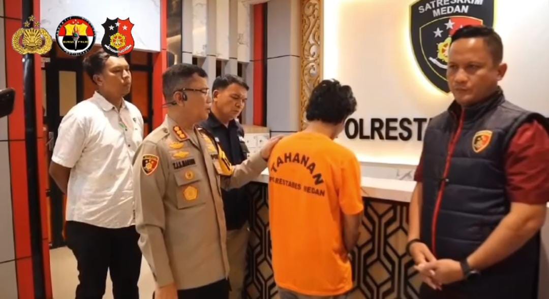 Polrestabes Medan menangkap Jukir yang Main Judi Online Pakai Mesin e-Parking.