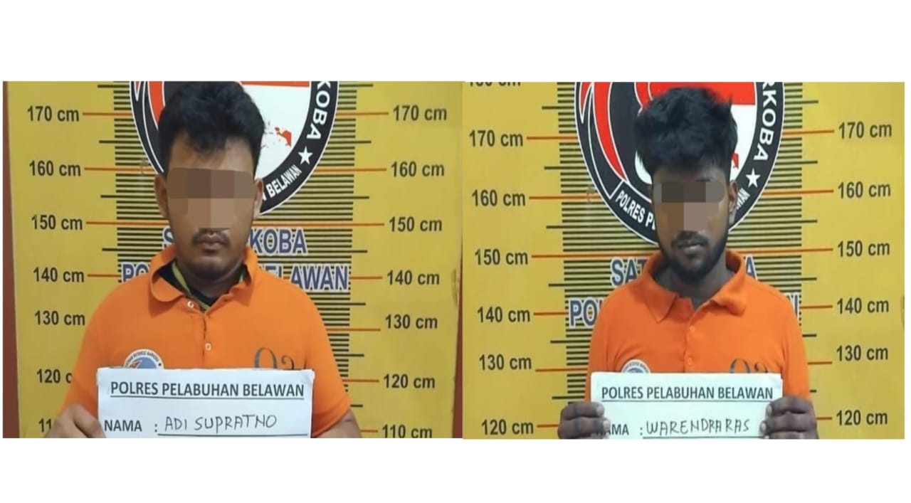 Satuan Reserse Narkoba (Satresnarkoba) Polres Pelabuhan Belawan, Kota Medan, Sumatera Utara, berhasil menangkap dua pria yang diduga sebagai pengedar narkotika jenis sabu-sabu.