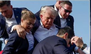 kampanye pemilihan presiden Amerika Serikat (AS) di Butler, Pennsylvania, ketika calon presiden Donald Trump diserang dengan senjata api.
