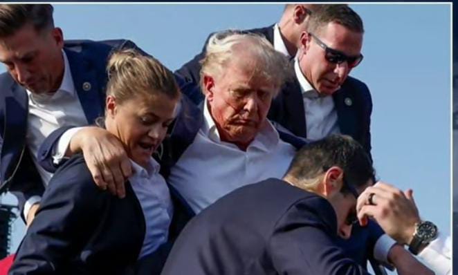 kampanye pemilihan presiden Amerika Serikat (AS) di Butler, Pennsylvania, ketika calon presiden Donald Trump diserang dengan senjata api.