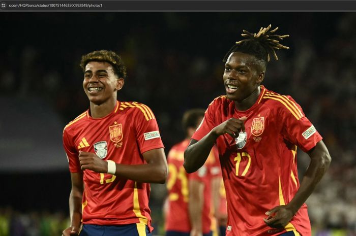 dua wonderkid Spanyol, Lamine Yamal dan Nico Williams.