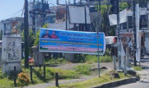 Spanduk dukungan untuk Bobby Nasution dan Nagita Slavina di Kota Medan.