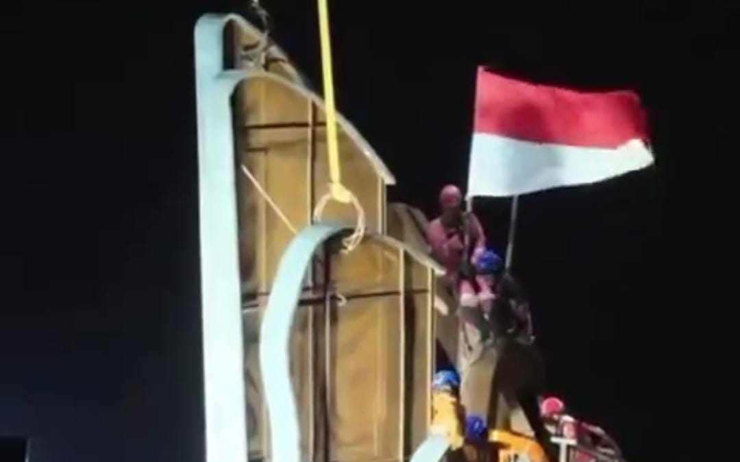 Landmark Garuda di Kantor Presiden Ibu Kota Nusantara (IKN) telah resmi rampung .