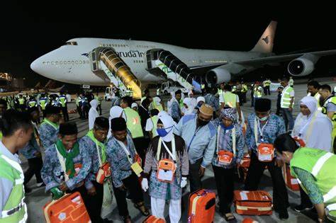 Ilustrasi perpulangan jamaah haji Sumut dibandara.